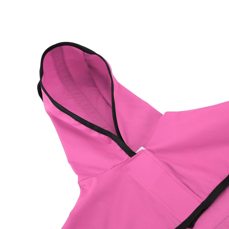 HDE Dog Raincoat Jacket Reflective Adjustable Hooded Pet Poncho Rain Coat with Leash Hole for Small to X-Large Dogs Pink - S - Image 4